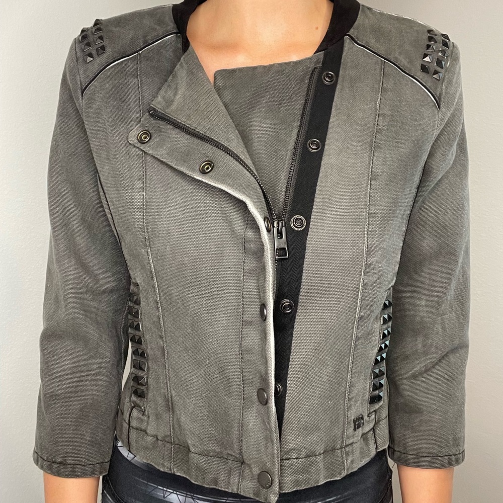 Grey Vintage Classic Harley Davidson Quarter Sleeve Jacket Size M
